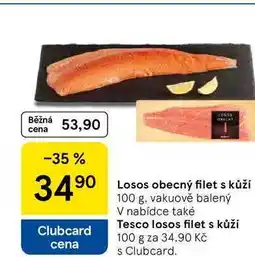 Tesco Losos obecný filet s kůží, 100 g nabídka