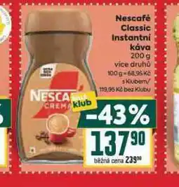 Billa Nescafé classic instantní káva nabídka