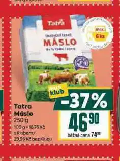 Billa Tatra máslo nabídka