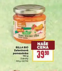 Billa Billa bio zeleninová pomazánka nabídka