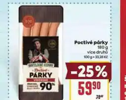 Billa Poctivé párky nabídka