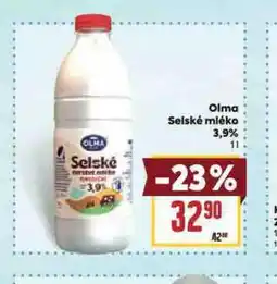 Billa Olma selské mléko 3,9% nabídka
