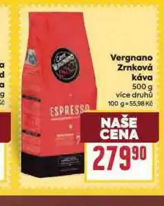 Billa Vergnano zrnková káva nabídka