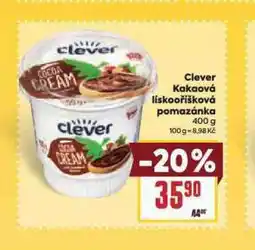 Billa Clever kakaová lískooříšková pomazánka nabídka
