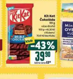 Billa Kit kat čokoláda nabídka