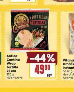 Billa Antica cantina wrap tortilla 25 cm nabídka