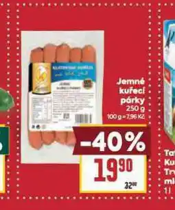 Billa Jemné kuřecí párky nabídka