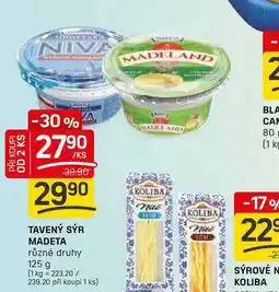 Flop TAVENÝ SÝR MADETA různé druhy 125 g nabídka