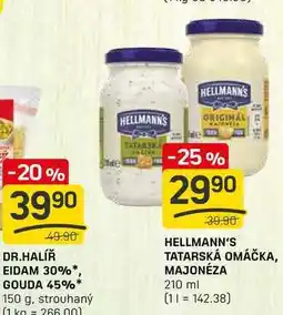 Flop HELLMANN'S TATARSKÁ OMÁČKA, MAJONÉZA 210 ml nabídka