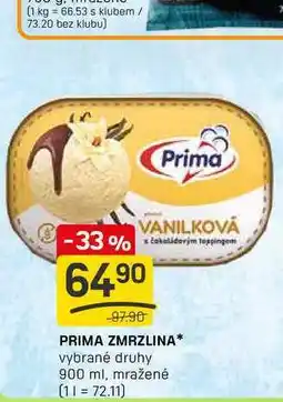 Flop PRIMA ZMRZLINA vybrané druhy 900 ml nabídka