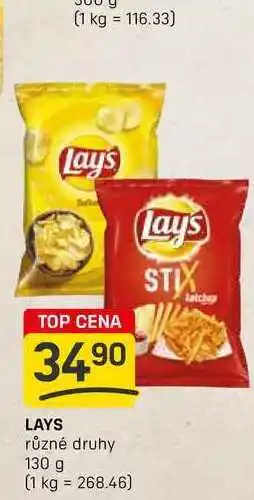 Flop LAYS různé druhy 130 g nabídka