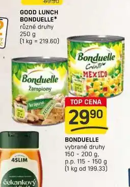 Flop BONDUELLE vybrané druhy 150 - 200 g. p.p. 115- 150 g nabídka
