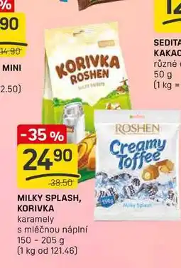 Flop MILKY SPLASH, KORIVKA karamely s mléčnou náplní 150 - 205 g nabídka