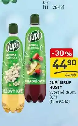 Flop JUPÍ SIRUP HUSTÝ vybrané druhy 0,7l nabídka