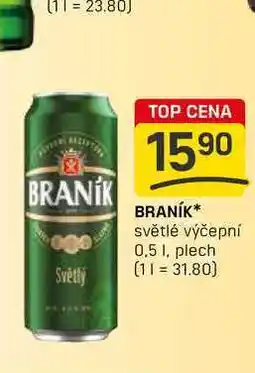 Flop BRANÍK světlé výčepní 0,5l, plech nabídka