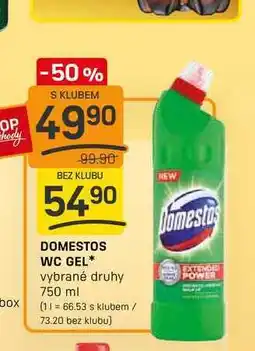Flop DOMESTOS WC GEL vybrané druhy 750 ml nabídka