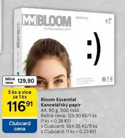 Tesco Bloom Essential Kancelářský papír A4, 80 g, 500 listů nabídka