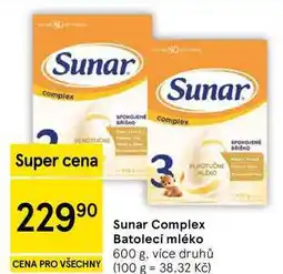 Tesco Sunar Complex Batolecí mléko, 600 g, více druhů nabídka