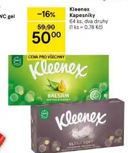 Tesco Kleenex Kapesníky, 64 ks, dva druhy nabídka
