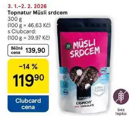 Tesco Topnatur Müsli srdcem, 300 g nabídka