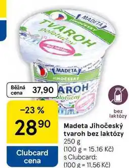 Tesco Madeta Jihočeský tvaroh bez laktózy, 250 g nabídka