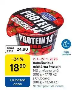 Tesco Bohušovická mlékárna Protein, 140 g nabídka