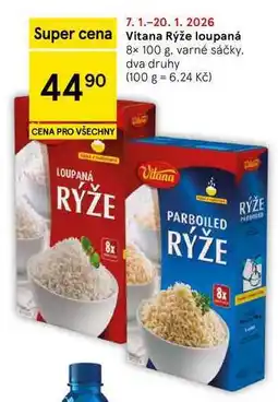 Tesco Vitana Rýže loupaná, 8× 100 g, varné sáčky nabídka