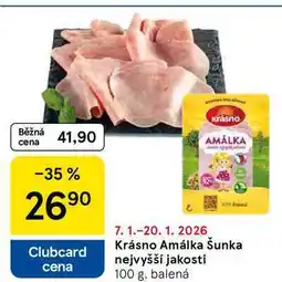 Tesco Krásno Amálka Šunka nejvyšší jakosti, 100 g, balená nabídka