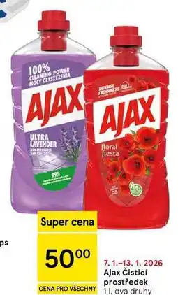 Tesco Ajax Čisticí prostředek, 1 l, dva druhy nabídka