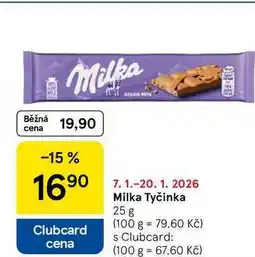 Tesco Milka Tyčinka, 25 g nabídka