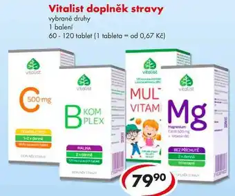 Vitalist doplněk stravy, 60-120 tablet