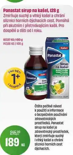 BonVeno Panastat sirup na kašel, 128 g nabídka