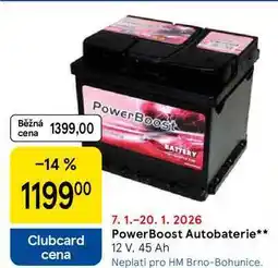Tesco PowerBoost Autobaterie, 12 V, 45 Ah nabídka