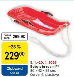 Tesco Boby s brzdami, 80 × 42 × 32 cm. červené, plastové nabídka