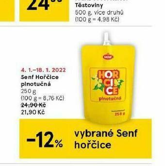 Tesco Senf hořčice plnotučná nabídka