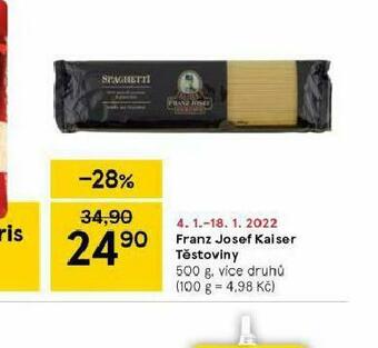 Tesco Franz josef kaiser těstoviny nabídka