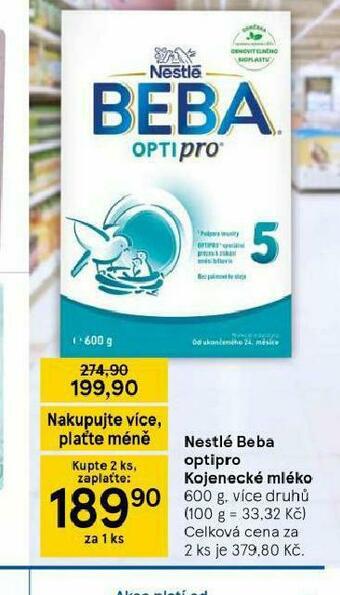 Tesco Nestlé beba optipro kojenecké mléko nabídka