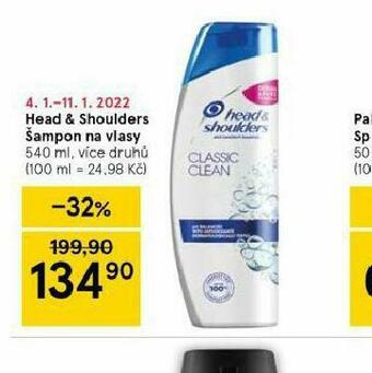 Tesco Head&amp;shoulders šampon nabídka