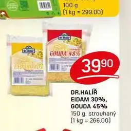 Flop DR.HALÍŘ EIDAM 30%, GOUDA 45% 150 g, strouhaný nabídka