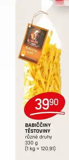 Flop BABIČČINY TĚSTOVINY různé druhy 330 g nabídka