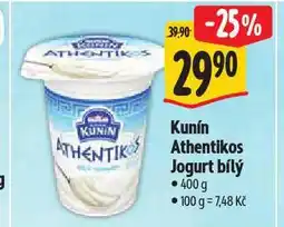 Albert Kunín athentikos jogurt nabídka