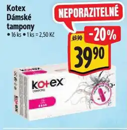 Albert Kotex dámské tampony nabídka