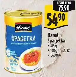 Albert Hamé špagetka nabídka