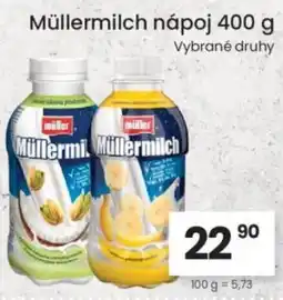 Kubík potraviny Müllermilch nápoj nabídka
