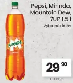 Kubík potraviny Pepsi, Mirinda, Mountain Dew, 7UP nabídka