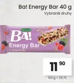 Kubík potraviny Ba! Energy Bar nabídka