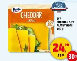 Penny Market SÝR CHEDDAR 50% PLÁTKY BONI, 100 g nabídka