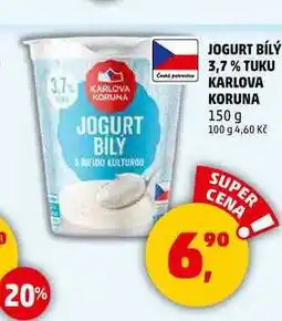 Penny Market JOGURT BÍLÝ 3,7% TUKU KARLOVA KORUNA, 150 g nabídka