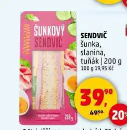 Penny Market SENDVIČ šunka, slanina, tuňák, 200 g nabídka