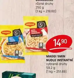 Flop MAGGI 5MIN NUDLE INSTANTNÍ vybrané druhy 59,2 g nabídka